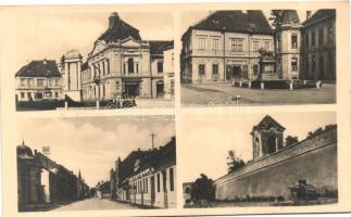 9 db MODERN fekete-fehér városképes lap az 50-es évekből; Dombóvár, Szigetvár / 9 modern black and w...