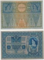 1913. 20K valószínűleg hamis "Magyarország" felülbélyegzéssel + 1915. 10K + 1903. 1000K (3...