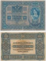 1913. 20K valószínűleg hamis "Magyarország" felülbélyegzéssel + 1915. 10K + 1903. 1000K (3...