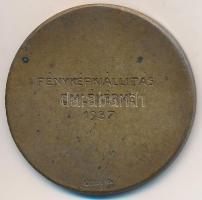 1937. "Pénzintézeti Sportegyletek Ligája 1912" egyoldalas Br díjérem "Fényképkiállítá...