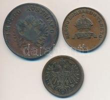 Olasz Államok / Lombardia-Velence 1839V 1c Cu + 1852M 5c Cu + 1862V 5/10S Cu T:2,2-
Italian States ...