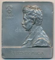 Reisner József (1859-1929) 1912. "Reitzner Miksa 1867-1907" egyoldalas fém plakett (51x56,5mm) T:2- ph., ü. HP 3892.var.