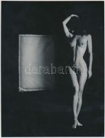 cca 1972 Teliholdas éjszakán, 4 db finoman erotikus vintage fotó, 24x18 cm / 4 erotic photos, 24x18 cm