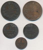 Olaszország 1861N 5c Cu + 1862N 5c Cu + 1867M 1c Cu + 2c Cu + 1898R 2c Cu T:2,2-
Italy 1861N 5 Cent...