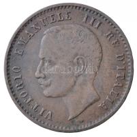 Olaszország 1907R 2c Cu "III. Viktor Emánuel" (2,03g) T:2,2- R! /  Italy 1907R 2 Centesimi Cu "Vittorio Emanuele III" (2,03g) C:XF,VF R! Krause KM#38