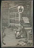 Christian Gottlieb Jöcher (1694-1758) német történész, könyvtáros ex librise. 1740 körüli rézkarc / cca 1740 etched bookplate of Christian Gottlieb Jöcher GErman historian and librarian. 8 x 6 cm.