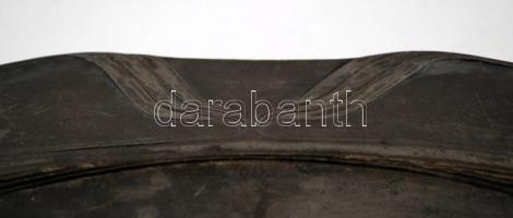 Orivit-Metallwarenfabrik, Köln, szecessziós ón tálca,1904,  jelzett, kissé foltos, 47x29cm