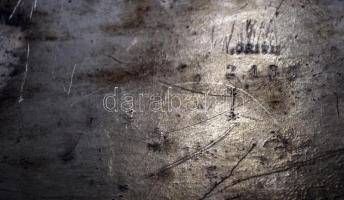 Orivit-Metallwarenfabrik, Köln, szecessziós ón tálca,1904,  jelzett, kissé foltos, 47x29cm