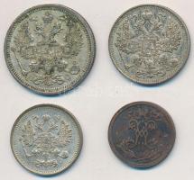 Orosz Birodalom 1915. 1/2k Cu + 10k Ag + 15k Ag + 20k Ag T:1-,2 patina
Russian Empire 1915. 1/2 Kop...