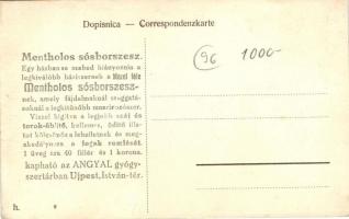 Sarajevo; Appelquai, folyópart, a hátoldalon 'Mezei-féle Mentholos sósborszesz' reklám / r...