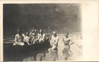 1916 Levico See, fürdőző K.u.K. katonák az olasz fronton / Lago di Lévico, bathing soldiers of the Austro-Hungarian Army at the Italian front, WWI, photo