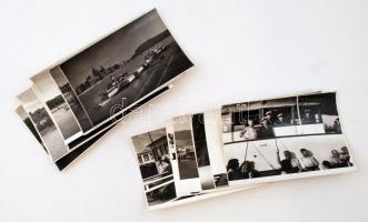 cca 1960 Dunai hajók, hajózás a Dunán, 13 db vintage fotó Tiszavölgyi József (1909-?) hagyatékából, többsége pecséttel jelzett, 13x18 cm