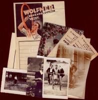 Kerékpáros tétel: 6db fotó, reklámok, kerékpárkirándulás bélyegzés