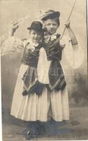 1904 Magyar parasztfiúk, Szigeti fotó Budapest / Hungarian boys, folklore (EK)