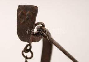 cca 1910 Béka alakú bányamécses, fém, "Demény Ign. Műszaki-, Fém- és Pléhcikkek Gyára Budapest&...