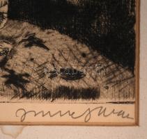 Imre István (1918-1983): Fonyód. Rézkarc, papír, jelzett, üvegezett keretben, 29×39 cm