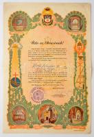 1949 a Magyar Szentföld mozgalom díszes oklevele örökös tagok részére kiállítva