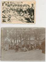 cca 1914-1918 2 db katonai fotó, az egyik hátulján feliratozva, különböző méretben