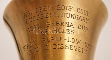 1972 Rezezett fém kupa, "Air Free Golf Club, Budapest, Sebena Cup"