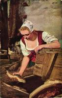 La vendeuse de poissons / Fish vendor woman, Salon J.P.P. No. 2195., s: J. Wagner