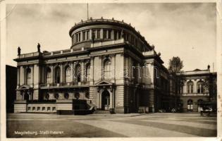 Magdeburg, Stadttheater / theater, 'Vermeidet Rundfunkstörungen!' So. Stpl. (EB)