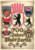 Berlin, the different coat of arms between 1253-1937, swastika Berlin Fahrbares Postamt So. Stpl. (EB)