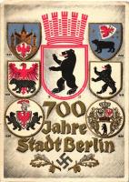 Berlin, the different coat of arms between 1253-1937, swastika 'Berlin Fahrbares Postamt' So. Stpl. (EB)