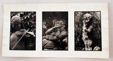 1985 Bóta Judit: Temetők, sírjelek, feliratozott vintage fotóművészeti alkotás, 20x40 cm