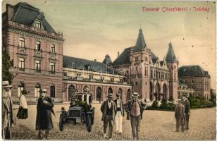 Temesvár, Timisoara; Indóház, vasútállomás / railway station, automobile (Rb)