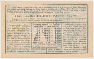 1903. "Tanuló Sorsjegy" 1K értékben, felülbélyegzéssel T:I- kis szennyeződés