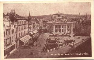 1940 Nagyvárad, Horthy Miklós tér, színház, Erdély felszabadulásának emlékére / square with theatre