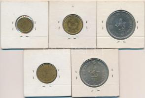 Hongkong / Brit gyarmat 1949. 5c Ni-sárgaréz + 1960. 10c Ni-sárgaréz + 1$ Cu-Ni + 1961. 10c Ni-sárga...