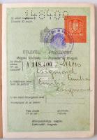1930 Fényképes magyar királyi útlevél közalkalmazott részére kiállítva, román vízummal, egyszer megh...