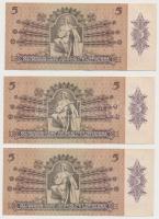 1939. 5P (3x) sorszámkövető és egyugrású sorszámokkal T:II-