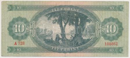 1962. 10Ft fordított hátlapi "01"-es alapnyomattal T:III