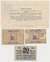 Sopron 1919. 50f utalvány (2x) + Budapest 1920. 20f "Pesti Hírlap" + 1933. 30f "Szelv...