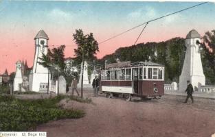 Temesvár, Timisoara; Új Béga híd, villamos / new river bridge, tram (EK)