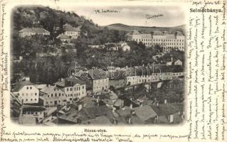 Selmecbánya, Banská Stiavnica; Rózsa utca, Főiskolai épület, kiadja Joerges / street, college building (EK)