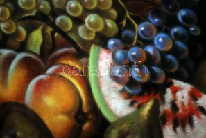 Friedlinger Jenő (1890-?): Szőlős csendélet. Pasztell, papír, foltos, kis szakadásokkal, 40×49 cm