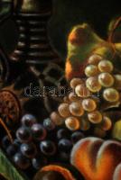 Friedlinger Jenő (1890-?): Szőlős csendélet. Pasztell, papír, foltos, kis szakadásokkal, 40×49 cm