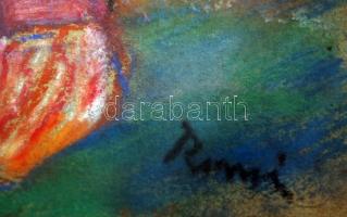 Rónai jelzéssel: Kalapos hölgy. Pasztell, karton, üvegezett keretben, 24×31 cm