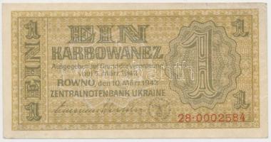 Ukrajna / Német megszállás 1942. 1K T:I- Ukraine / German occupation 1942. 1 Karbowanez C:AU