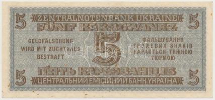 Ukrajna / Német megszállás 1942. 5K T:II-
Ukraine / German occupation 1942. 5 Karbowanez C:VF