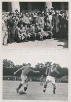 1939 A magyar futballválogatott külföldi szereplésén készült képek, 4 db fotó, 13x18 cm
