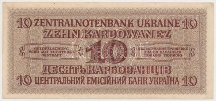 Ukrajna / Német megszállás 1942. 10K T:I-
Ukraine / German occupation 1942. 10 Karbowanez C:AU