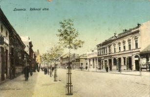 Losonc, Lucenec; Rákóczi utca, Szálloda a Magyar Királyhoz / street, the 'King of Hungary' Hotel (EK)