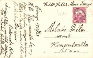 Tinnye, Hoblik Curia, photo; hátoldalon Hoblik Mária kézírásával