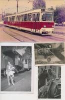 cca 1930-80 Vegyes közlekedéssel kapcsolatos fotók, különböző méretben és minőségben, 19db, 8x6cm és...