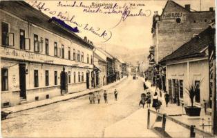 Rózsahegy, Ruzomberok; Híd utca, Haas Rudolf vaskereskedése / street, shop