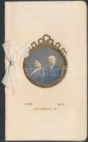 1913 Bp., Ezüstlakodalmi meghívó a Reismann házaspártól, fotóval díszítve